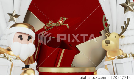 Theme Christmas product display stand minimal .3D rendering Theme Christmas product display stand minimal .3D rendering 120547714