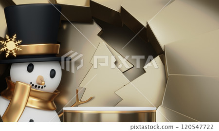 Theme Christmas product display stand minimal .3D rendering 120547722