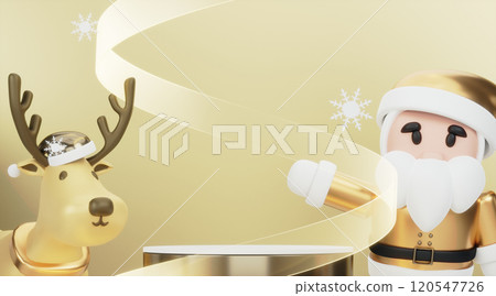 Theme Christmas product display stand minimal .3D rendering Theme Christmas product display stand minimal .3D rendering 120547726