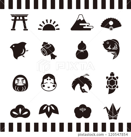 日本幸運符圖示單色 120547854