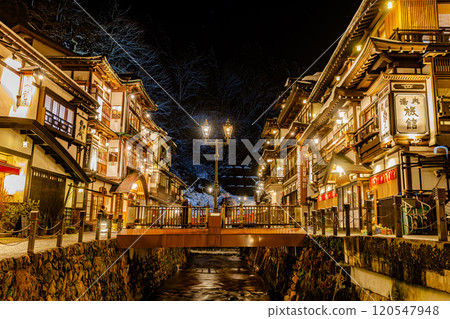 Yamagata Prefecture Ginzan Onsen / Illumination 120547948