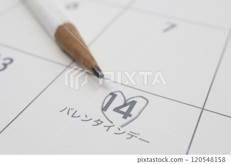 2 月 14 日情人節日曆 120548158