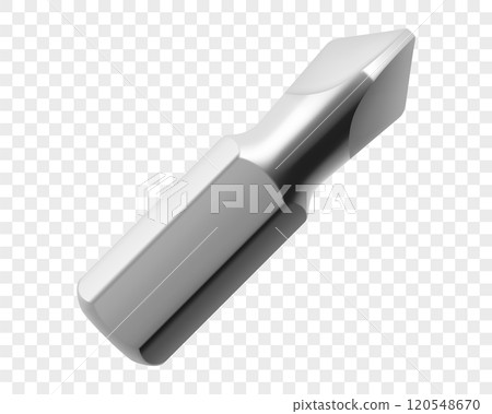 Screwdriver bit isolated on a white background. Realistic 3d vector illustration. Isometric metal bits for screwdriver. Hand tools for repair and construction. Bits for bolts and screws 120548670