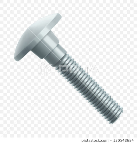Isometric vector illustration steel bolt and hex nut isolated on white background. Realistic 3d stainless steel bolt and nut icon. screw-nuts and bolts. 120548684