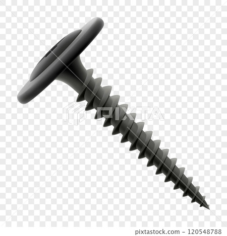 Metal self-tapping screw isolated on transparent background. Realistic 3d Vector illustration Metal self-tapping screw isolated on transparent background. Realistic 3d Vector illustration 120548788