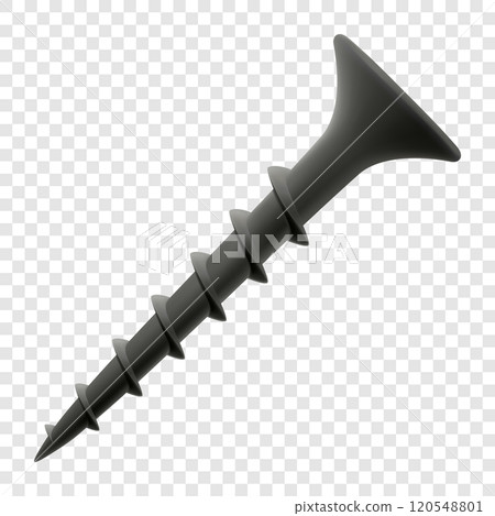 Wood screw isolated on transparent background. Realistic 3d Vector illustration 120548801