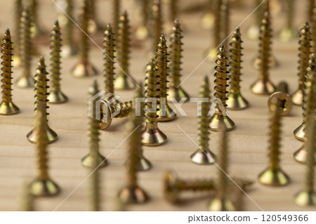 yellow metal self-tapping screws for fixing wooden boards and other wood products 120549366