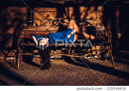 Artistic design, colorful make up. Over colorful bright background.Girl fashion 120549416