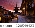 Yasaka Pagoda and Sannen Zaka Street in Kyoto, Japan. 120549423