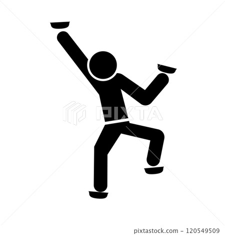 一個人做抱石的剪影 一個人做抱石的剪影 120549509