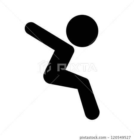 Long jump silhouette icon Long jump silhouette icon 120549527