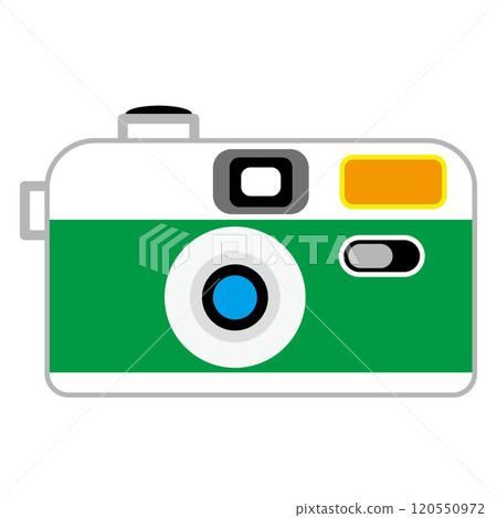 Simple and flat retro camera on a white background Simple and flat retro camera on a white background 120550972