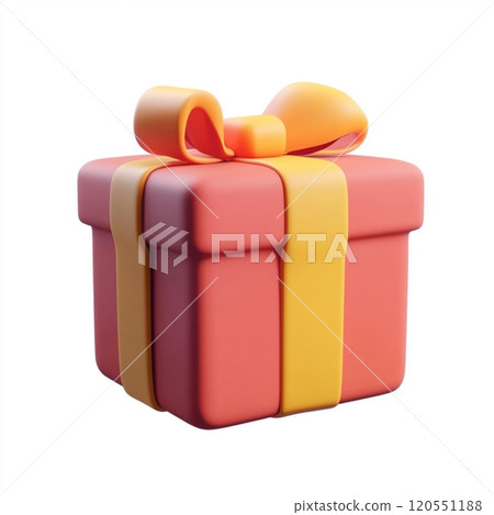 3D Cartoon Gift Isolated on White Background 120551188