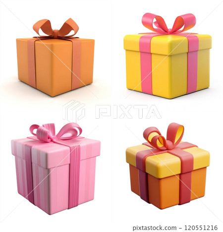 3D Cartoon Gift Isolated on White Background 3D Cartoon Gift Isolated on White Background 120551216