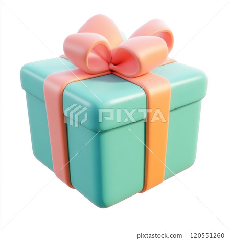 3D Cartoon Gift Isolated on White Background 3D Cartoon Gift Isolated on White Background 120551260
