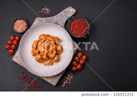 Ravioli with meat or vegetarian with ricotta, salt and spices Ravioli with meat or vegetarian with ricotta, salt and spices 120551352