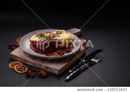 Delicious sweet brioche sandwich with raspberry jam and ricotta cream 120551697