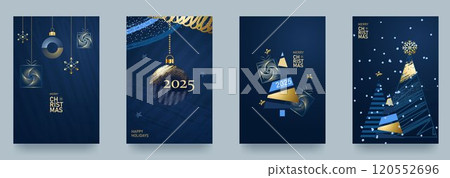 Set of Christmas, New Year greeting cards. Vector illustration concepts for background, greeting card, party invitation card, banner, social media Set of Christmas, New Year greeting cards. Vector illustration concepts for background, greeting card, party invitation card, banner, social media 120552696