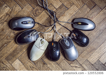 collection of several different computer mice 120552806