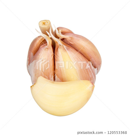 Dried spicy garlic isolated on the white background Dried spicy garlic isolated on the white background 120553368