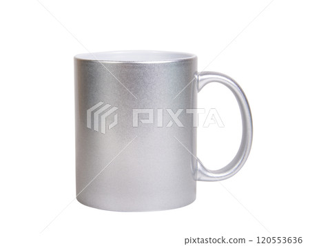 Silver matt cup ceramic isolated on the white background Silver matt cup ceramic isolated on the white background 120553636