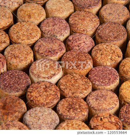 Many wine corks old vintage texture background 120553664