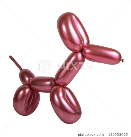 Pink bright balloon dog isolated on the white background Pink bright balloon dog isolated on the white background 120553665