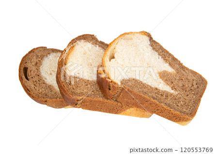 Double color bread sliced isolated on the white background Double color bread sliced isolated on the white background 120553769
