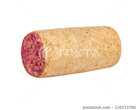 Vintage wine cork single isolated on the white background Vintage wine cork single isolated on the white background 120553798