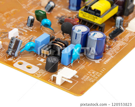 Electronic industrial microchip isolated on the white background 120553823