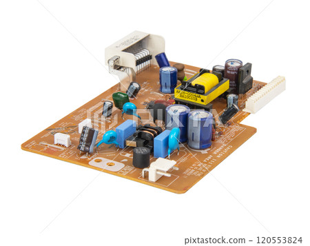 Electronic industrial microchip isolated on the white background Electronic industrial microchip isolated on the white background 120553824