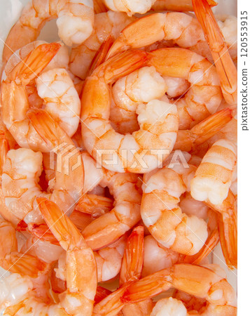 Many red shrimps appetizer background Many red shrimps appetizer background 120553915