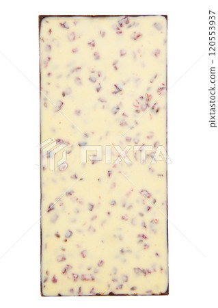 White chocolate with berry isolated on the white background 120553937