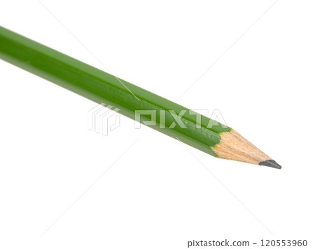 Green pencil craft isolated on the white background Green pencil craft isolated on the white background 120553960
