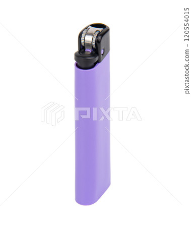 Violet lighter for cigarette isolated on the white background 120554015