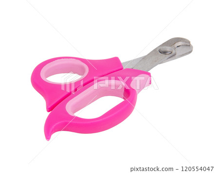 Pink nail clipper for pets grooming isolated on the white background Pink nail clipper for pets grooming isolated on the white background 120554047