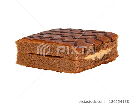 Biscuit cake sandwich isolated on the white background Biscuit cake sandwich isolated on the white background 120554188