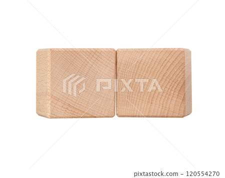 Two wooden cubes for creative isolated on the white background Two wooden cubes for creative isolated on the white background 120554270