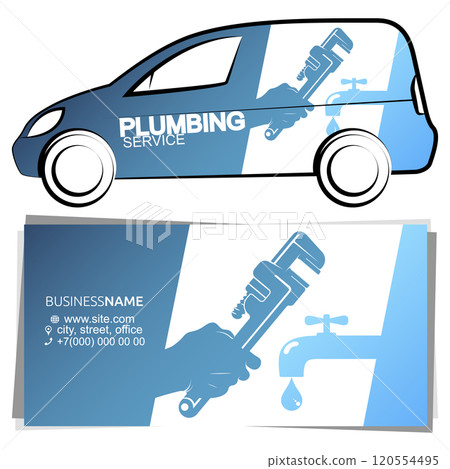 Plumber business card and design for auto Plumber business card and design for auto 120554495