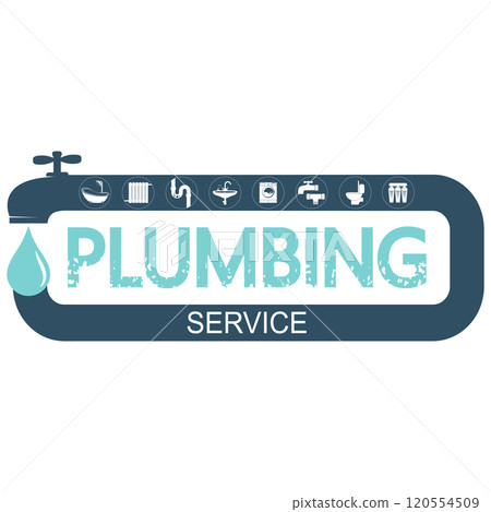 Plumbing repair and service symbol for business 120554509