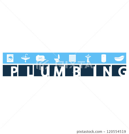 Plumbing fixtures symbol for plumbing repair 120554519