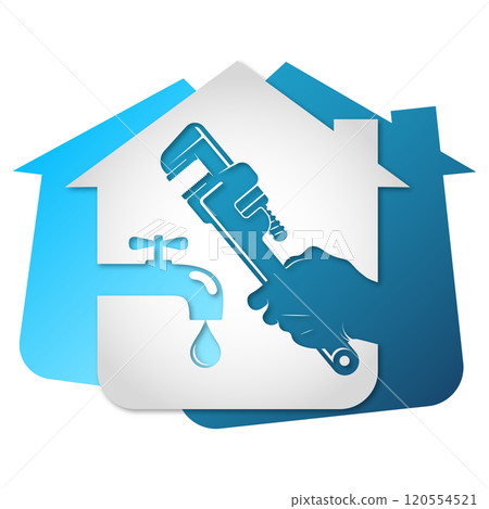 Plumbing home repair wrench in hand 120554521
