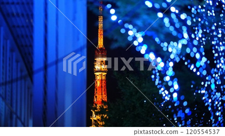 Tokyo Tower sparkling with illuminations 120554537