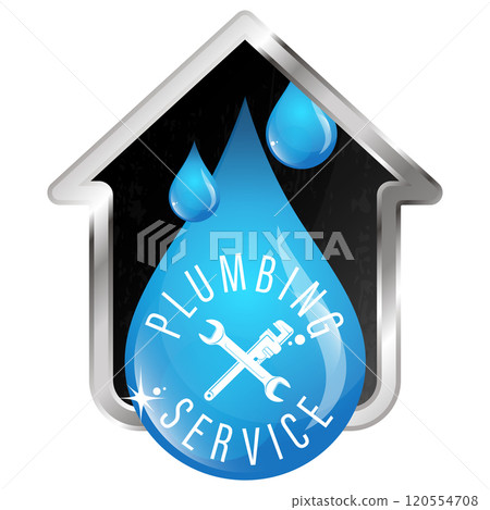 Plumbing service water drops in house symbol 120554708