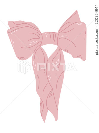 Elegant pink ribbon bow illustration Elegant pink ribbon bow illustration 120554944
