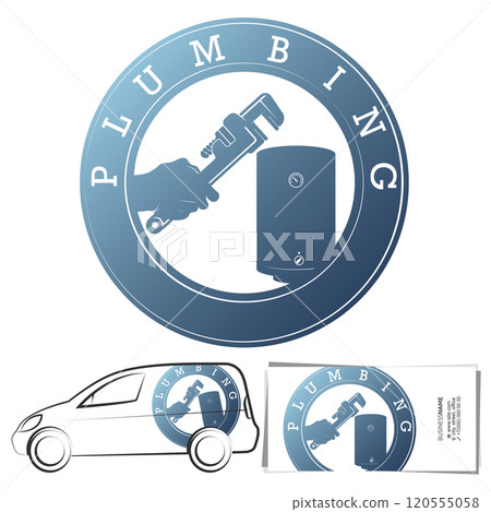 Repair and service plumbing boiler symbol Repair and service plumbing boiler symbol 120555058
