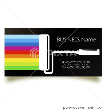 Roller for painting works business card of the painter 120555275