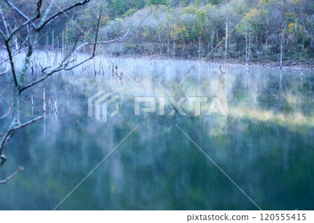 深秋德山水庫的風暴與秋葉 120555415