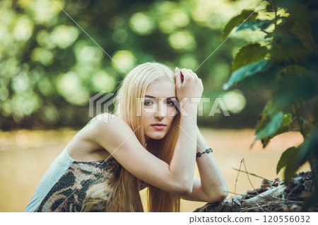 Very beautiful blonde with long hair 120556032