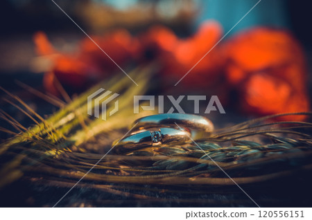 Set of Wedding Rings in poppies 120556151